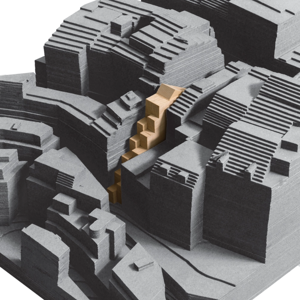Cardboard and wood site model
