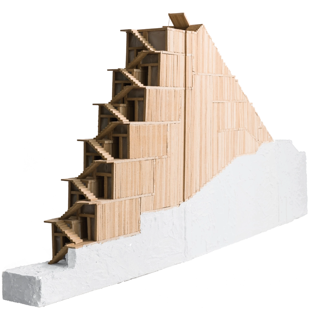 Wood and plaster model