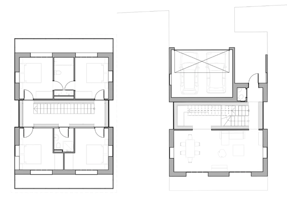 Archicad : plans au 1:100 du rez-de-chaussée et du premier étage