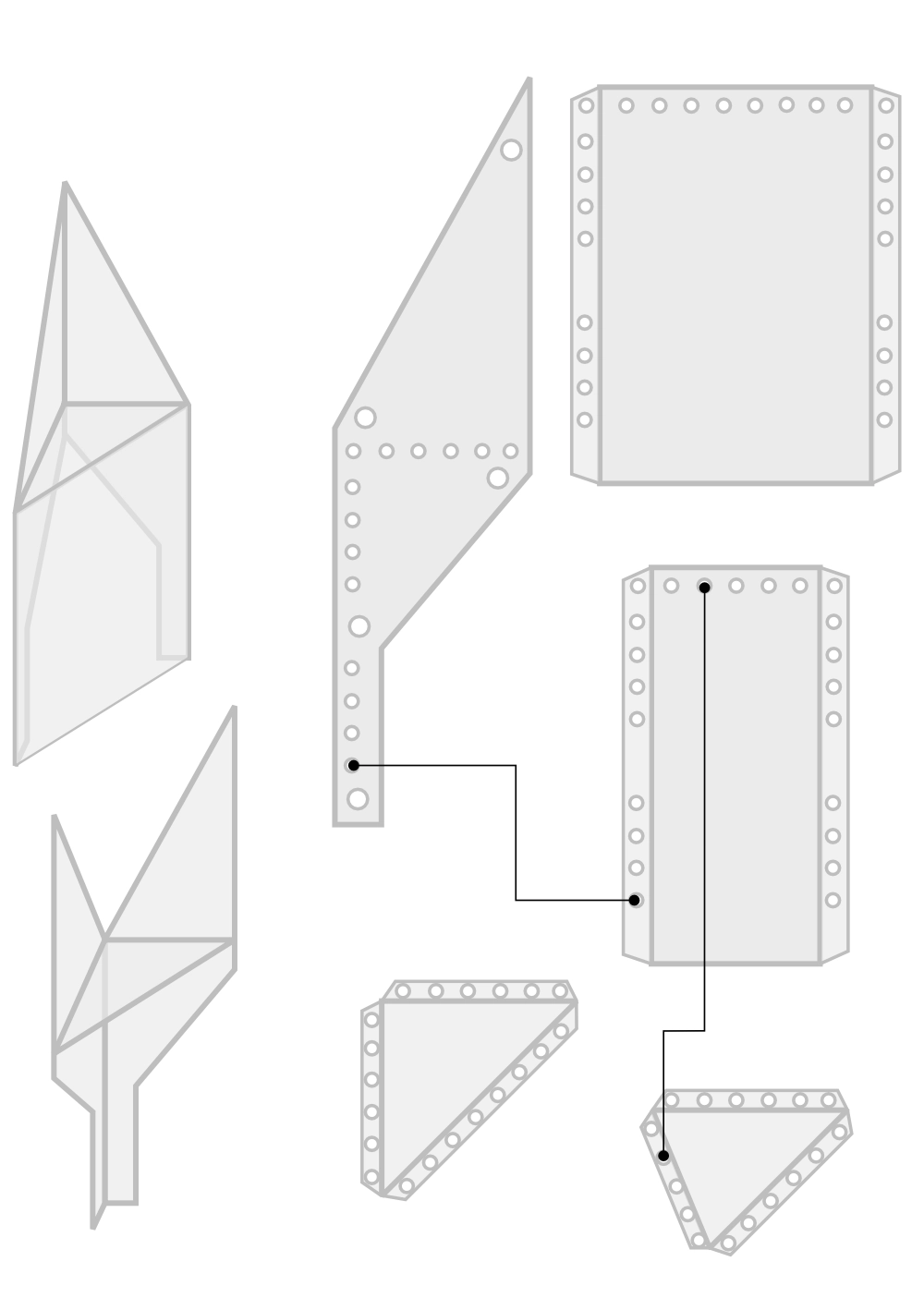 Galvanized steel structure with visible rivets